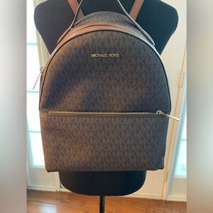 Michael Kors Brown Monogram Backpack